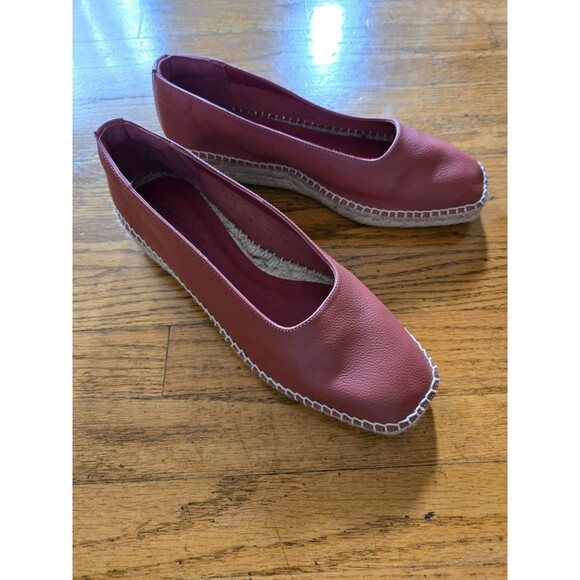 Everlane Womens Espadrille Leather Square Toe Slip On Burnt Sienna Size 9 New - Picture 1 of 9